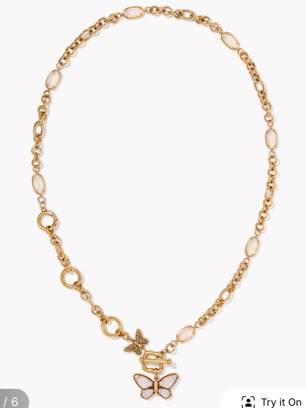dolly parton x kendra scott butterfly vintage gold necklace - Picture 2 of 6